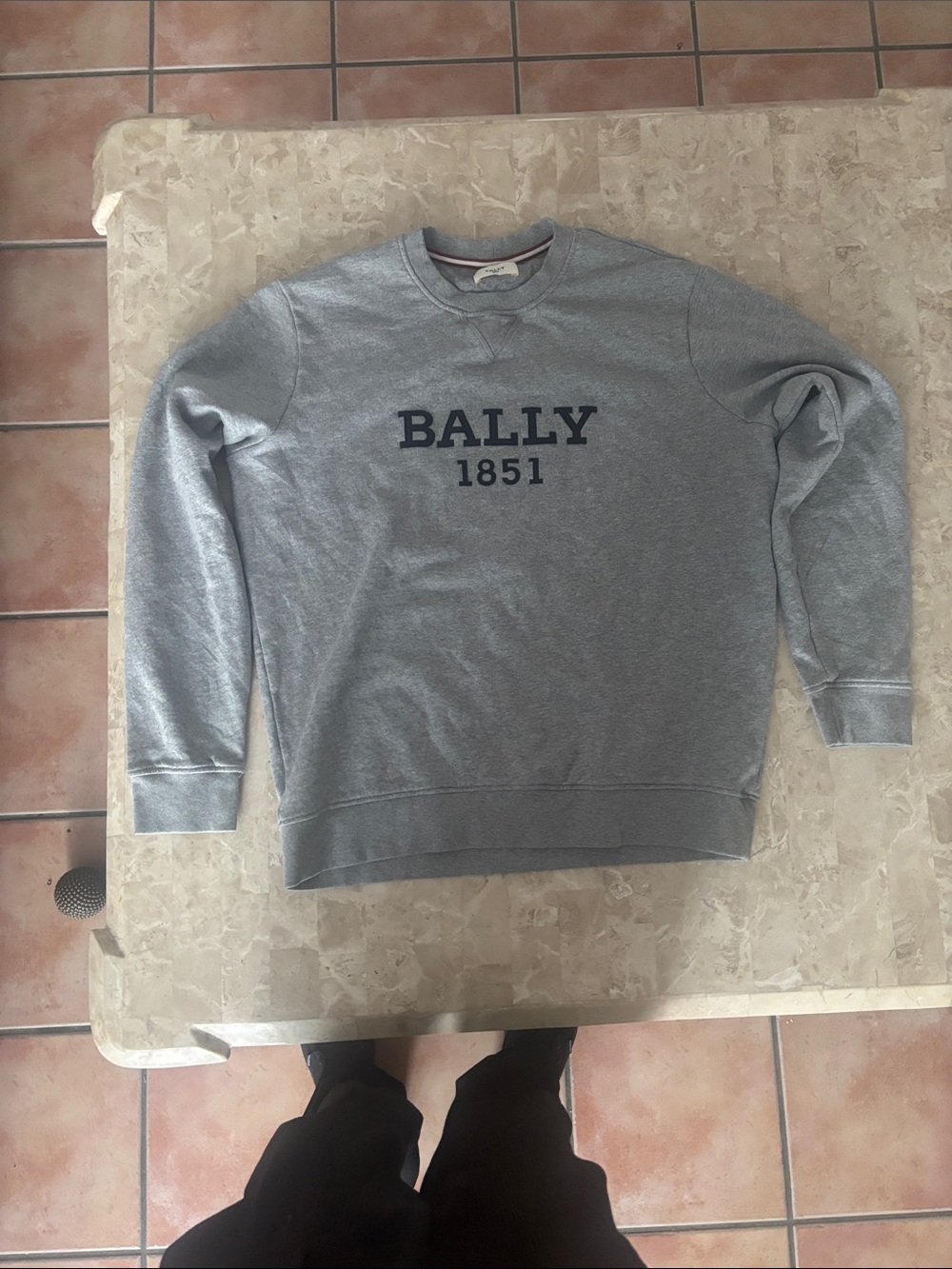 Bally Light Grey Logo Crewneck Sweatshirt